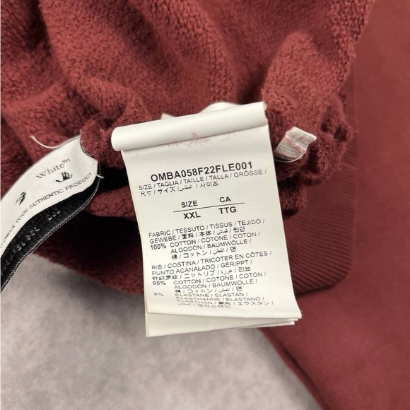 [232] Off White Diagonal Helvetica Over Crewneck Sweatshirt XXL Size - Picture 4 of 5